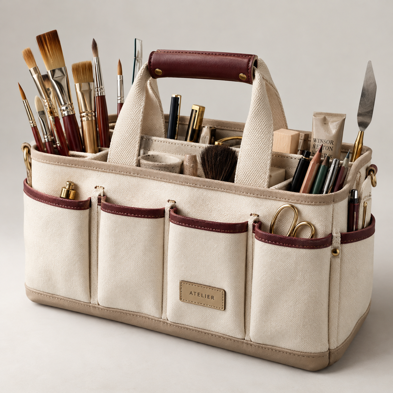 Structured zip brush caddy.