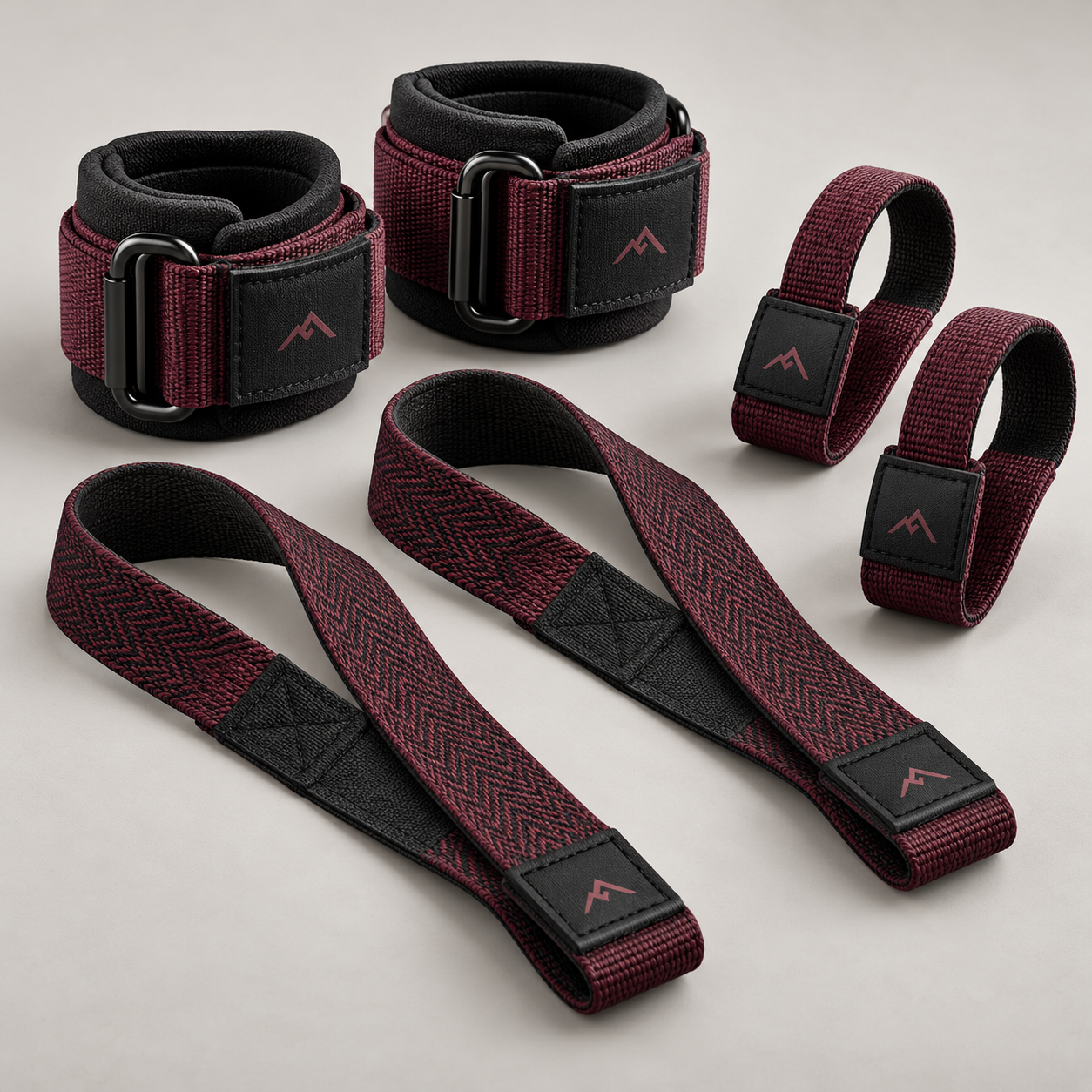 Two-piece adjustable strap set.