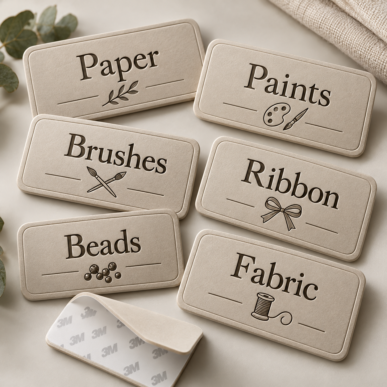 Three-piece materials label set.